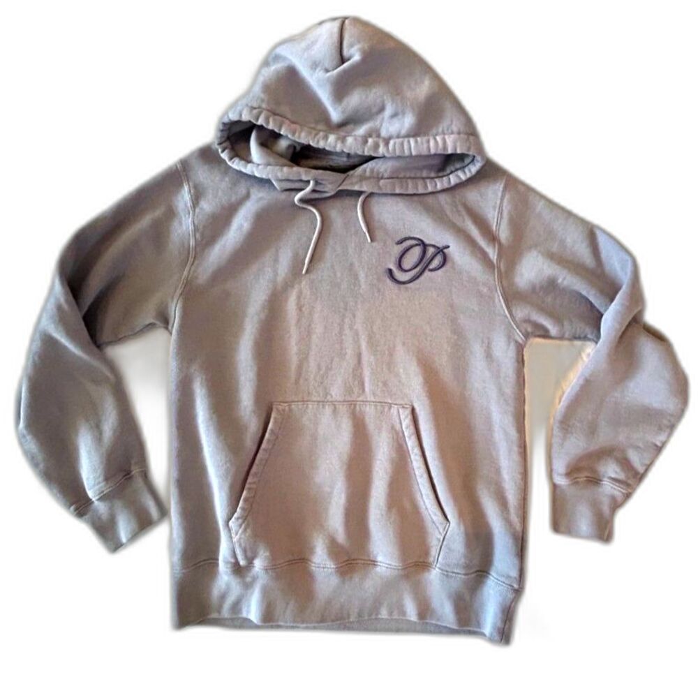 Pruzan Emblem Hoodie Periwinkle Heavyweight Logo Sweatshirt